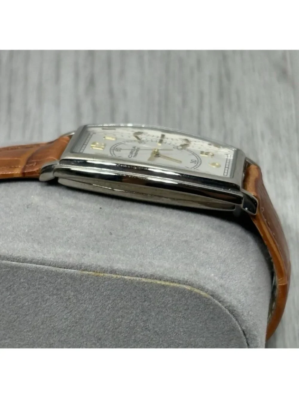 Circa Timepiece CT112T Brown Leather Analog White Dial Quartz Watch Need Battery